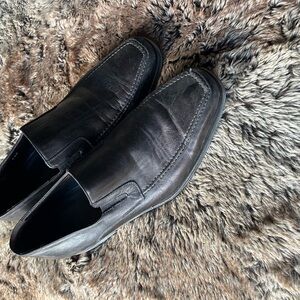 Men's Black Leather Loafers